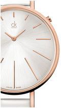  Shop Authentic Calvin Klein Equal Silver Dial White Leather Strap Watch for Women - K3E236L6 - Luxxuri