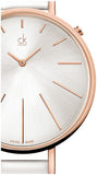  Shop Authentic Calvin Klein Equal Silver Dial White Leather Strap Watch for Women - K3E236L6 - Luxxuri