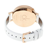 Shop Authentic Calvin Klein Equal Silver Dial White Leather Strap Watch for Women - K3E236L6 - Luxxuri