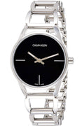  Shop Authentic Calvin Klein Stately Black Dial Silver Steel Strap Watch for Women - K3G23121 - Luxxuri