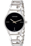  Shop Authentic Calvin Klein Stately Black Dial Silver Steel Strap Watch for Women - K3G23121 - Luxxuri