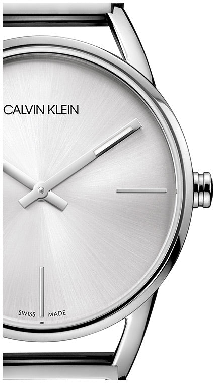  Shop Authentic Calvin Klein Stately White Dial Silver Steel Strap Watch for Women - K3G23126 - Luxxuri