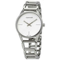  Shop Authentic Calvin Klein Stately Silver Dial Silver Steel Strap Watch for Women - K3G2312W - Luxxuri