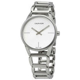  Shop Authentic Calvin Klein Stately Silver Dial Silver Steel Strap Watch for Women - K3G2312W - Luxxuri
