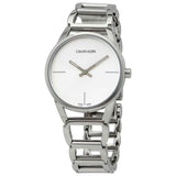  Shop Authentic Calvin Klein Stately White Dial Silver Steel Strap Watch for Women - K3G23126 - Luxxuri