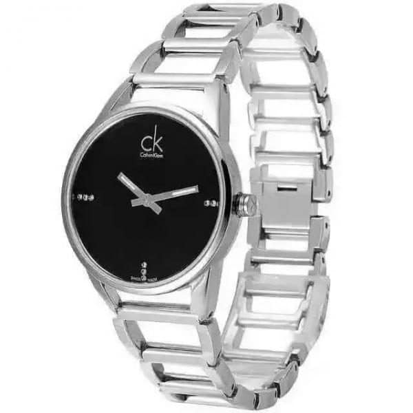  Shop Authentic Calvin Klein Stately Black Dial Silver Steel Strap Watch for Women - K3G2312S - Luxxuri