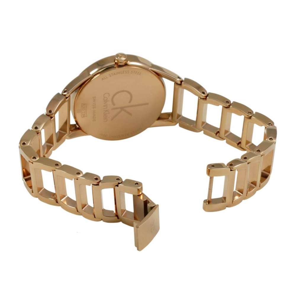  Shop Authentic Calvin Klein Stately Silver Dial Gold Steel Strap Watch for Women - K3G23526 - Luxxuri
