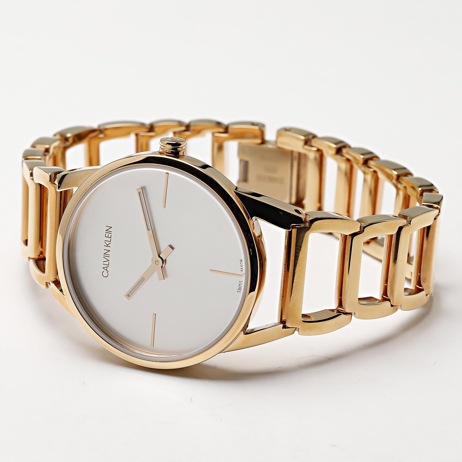  Shop Authentic Calvin Klein Stately White Dial Rose Gold Steel Strap Watch for Women - K3G23626 - Luxxuri
