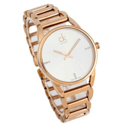  Shop Authentic Calvin Klein Stately White Dial Gold Steel Strap Watch for Women - K3G2362W - Luxxuri
