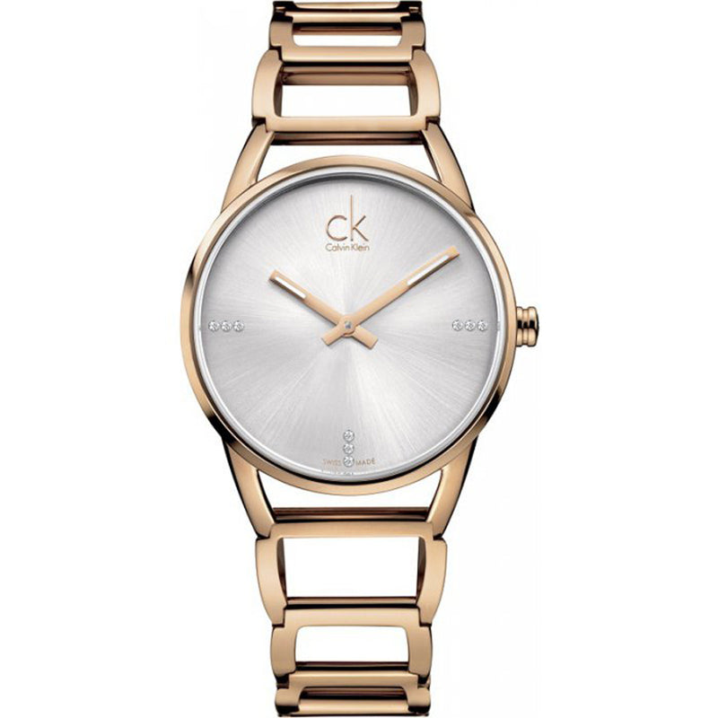  Shop Authentic Calvin Klein Stately White Dial Gold Steel Strap Watch for Women - K3G2362W - Luxxuri