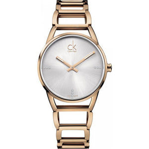  Shop Authentic Calvin Klein Stately White Dial Gold Steel Strap Watch for Women - K3G2362W - Luxxuri