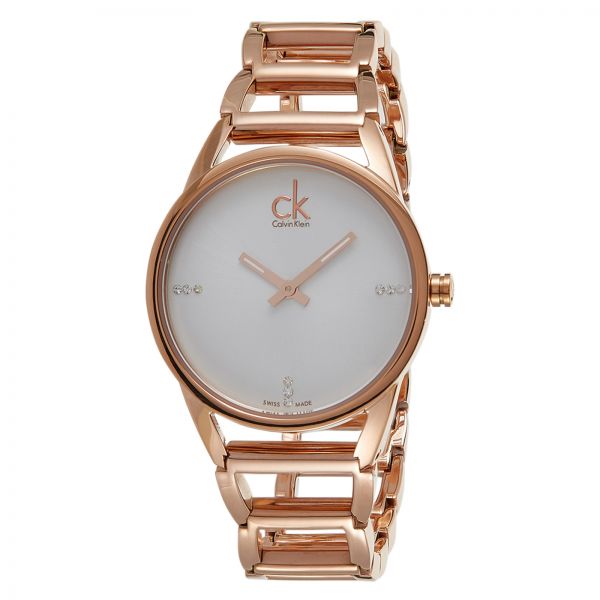  Shop Authentic Calvin Klein Stately White Dial Gold Steel Strap Watch for Women - K3G2362W - Luxxuri