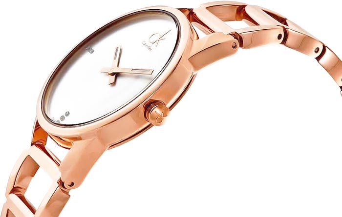  Shop Authentic Calvin Klein Stately White Dial Gold Steel Strap Watch for Women - K3G2362W - Luxxuri