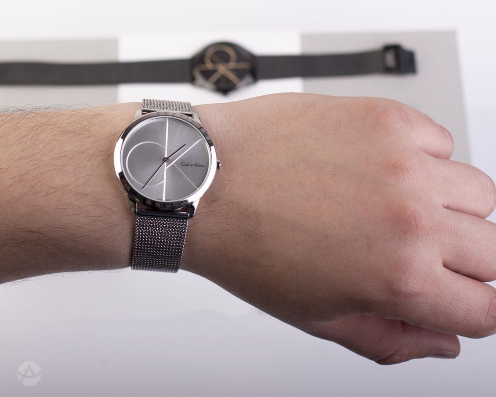  Shop Authentic Calvin Klein Minimal Silver Dial Silver Mesh Bracelet Watch for Men - K3M2112Z - Luxxuri