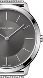  Shop Authentic Calvin Klein Minimal Grey Dial Silver Mesh Bracelet Watch for Men - K3M51154 - Luxxuri