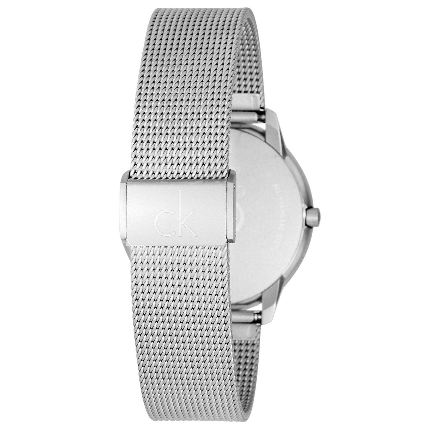  Shop Authentic Calvin Klein Minimal Grey Dial Silver Mesh Bracelet Watch for Men - K3M21124 - Luxxuri