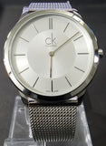  Shop Authentic Calvin Klein Minimal Silver Dial Silver Mesh Bracelet Watch for Men - K3M21126 - Luxxuri