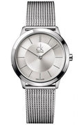  Shop Authentic Calvin Klein Minimal Silver Dial Silver Mesh Bracelet Watch for Men - K3M21126 - Luxxuri