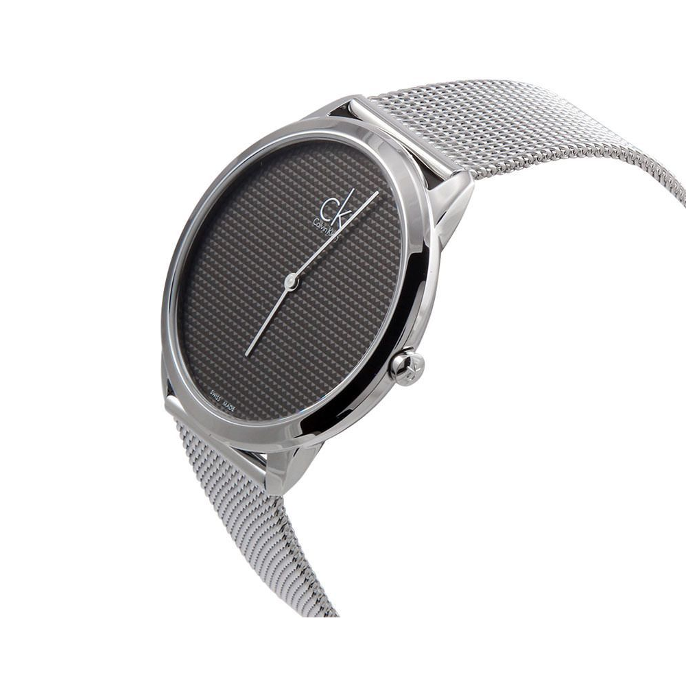  Shop Authentic Calvin Klein Minimalist Black Dial Silver Mesh Bracelet Watch for Men - K3M2112X - Luxxuri