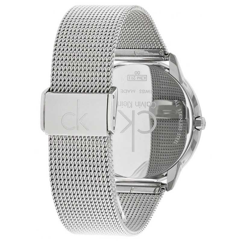  Shop Authentic Calvin Klein Minimal White Dial Silver Mesh Bracelet Watch for Men - K3M2112Y - Luxxuri