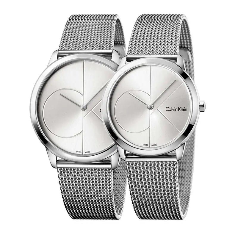  Shop Authentic Calvin Klein Minimal Silver Dial Silver Mesh Bracelet Watch for Men - K3M2112Z - Luxxuri