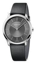  Shop Authentic Calvin Klein Minimal Black Dial Black Leather Strap Watch for Men - K3M211C4 - Luxxuri