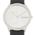 Shop Authentic Calvin Klein Minimal Silver Dial Black Leather Strap Watch for Men - K3M211CY - Luxxuri