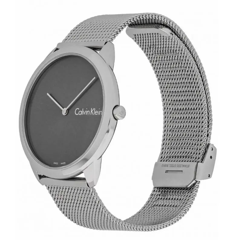  Shop Authentic Calvin Klein Minimal Grey Dial Silver Mesh Bracelet Watch for Men - K3M211Y3 - Luxxuri