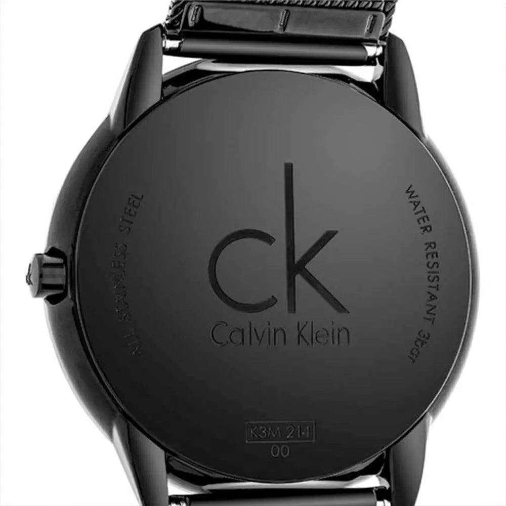  Shop Authentic Calvin Klein Minimal Black Dial Black Mesh Bracelet Watch for Men - K3M21421 - Luxxuri