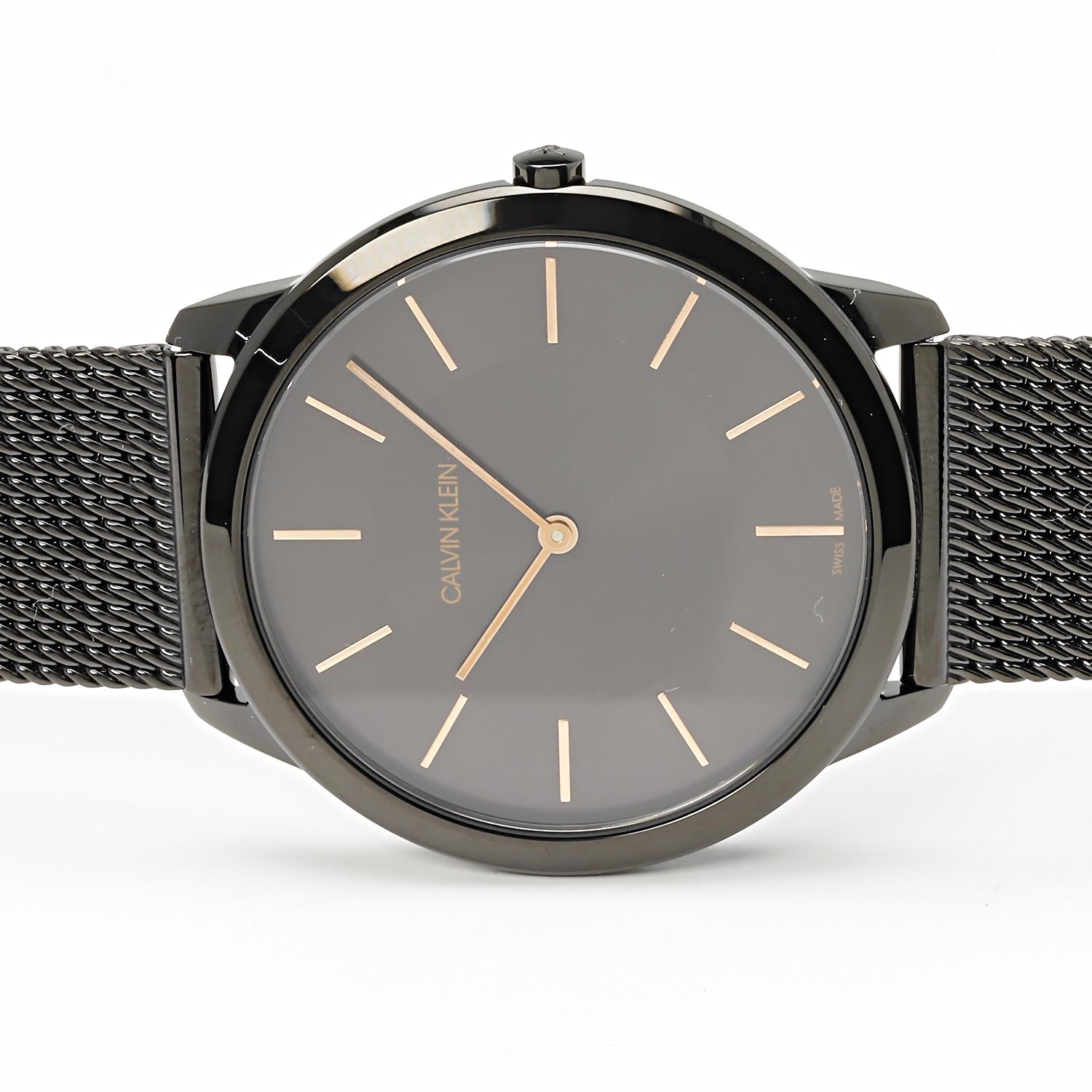  Shop Authentic Calvin Klein Minimal Black Dial Black Mesh Bracelet Watch for Men - K3M21421 - Luxxuri