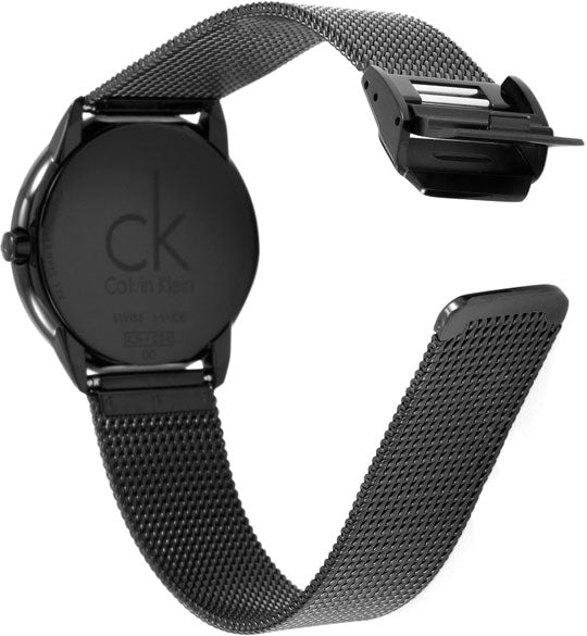  Shop Authentic Calvin Klein Minimal Black Dial Black Mesh Bracelet Watch for Men - K3M224B1 - Luxxuri