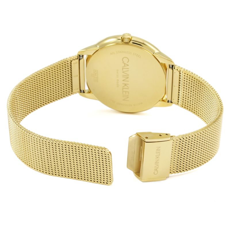  Shop Authentic Calvin Klein Minimal White Dial Gold Mesh Bracelet Watch for Men - K3M21526 - Luxxuri