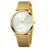  Shop Authentic Calvin Klein Minimal White Dial Gold Mesh Bracelet Watch for Men - K3M21526 - Luxxuri