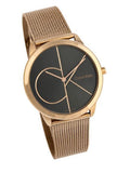  Shop Authentic Calvin Klein Minimal Black Dial Rose Gold Mesh Bracelet Watch for Men - K3M21621 - Luxxuri