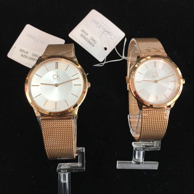  Shop Authentic Calvin Klein Minimal White Dial Rose Gold Mesh Bracelet Watch for Women - K3M22626 - Luxxuri