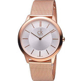  Shop Authentic Calvin Klein Minimal White Dial Rose Gold Mesh Bracelet Watch for Men - K3M21626 - Luxxuri