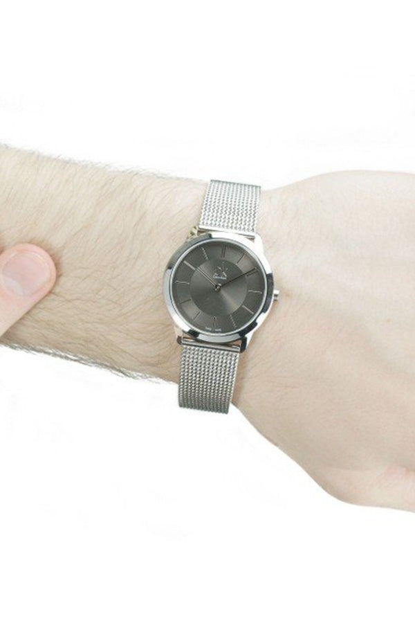  Shop Authentic Calvin Klein Minimal Grey Dial Silver Mesh Bracelet Watch for Men - K3M22124 - Luxxuri