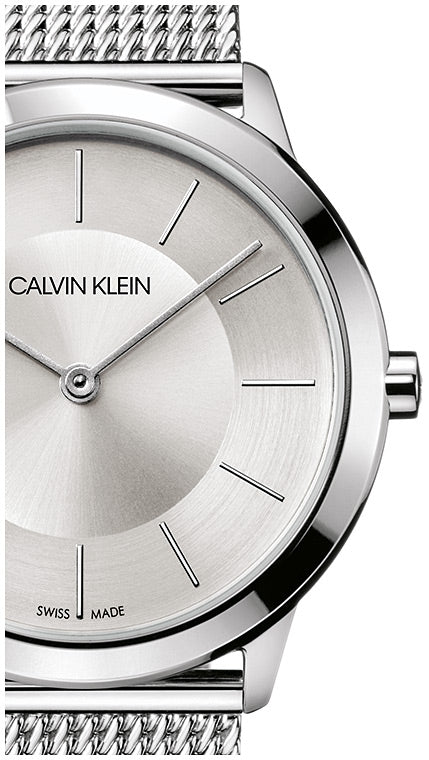  Shop Authentic Calvin Klein Minimal White Dial Silver Mesh Bracelet Watch for Men - K3M22126 - Luxxuri
