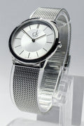  Shop Authentic Calvin Klein Minimal White Dial Silver Mesh Bracelet Watch for Men - K3M22126 - Luxxuri