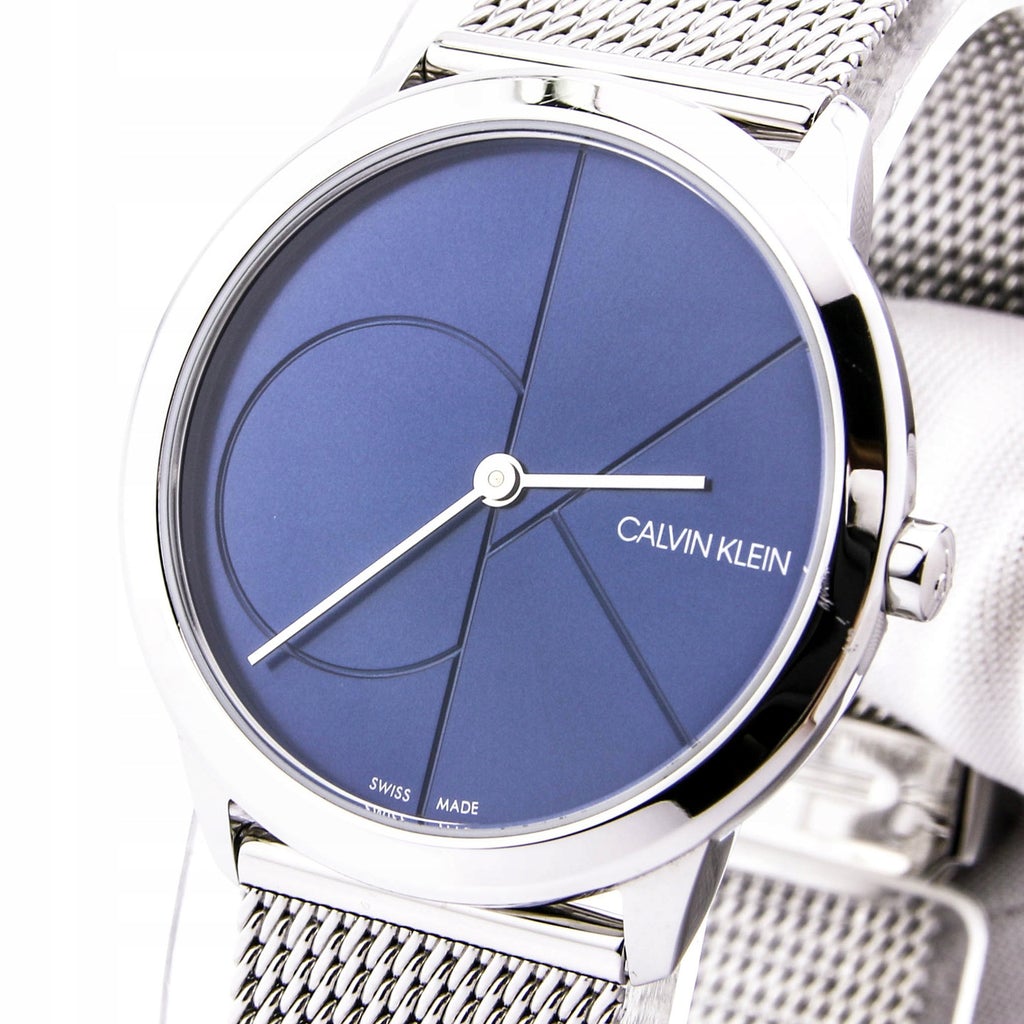  Shop Authentic Calvin Klein Minimal Blue Dial Silver Mesh Bracelet Watch for Women - K3M2212N - Luxxuri