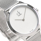  Shop Authentic Calvin Klein Minimal White Dial Silver Mesh Bracelet Watch for Women - K3M2212Y - Luxxuri