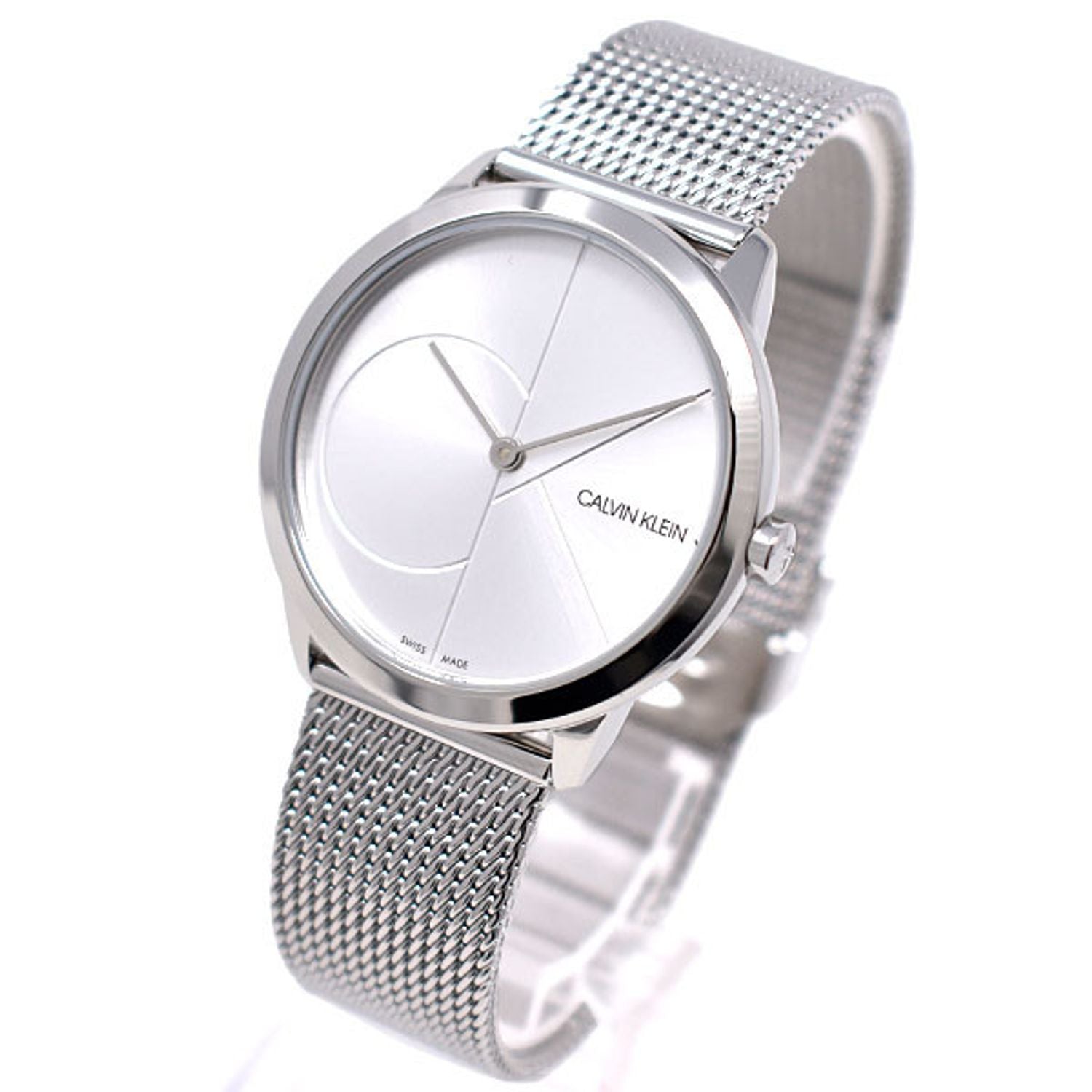  Shop Authentic Calvin Klein Minimal Silver Dial Silver Mesh Bracelet Watch for Women - K3M2212Z - Luxxuri