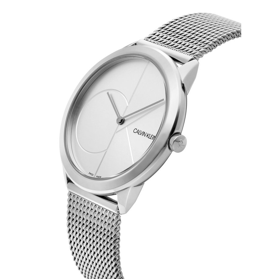  Shop Authentic Calvin Klein Minimal Silver Dial Silver Mesh Bracelet Watch for Women - K3M2212Z - Luxxuri