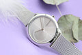  Shop Authentic Calvin Klein Minimal Silver Dial Silver Mesh Bracelet Watch for Women - K3M2212Z - Luxxuri