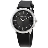  Shop Authentic Calvin Klein Minimal Grey Dial Black Leather Strap Watch for Men - K3M221C4 - Luxxuri