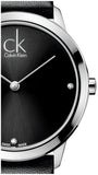  Shop Authentic Calvin Klein Minimal Black Dial Black Leather Strap Watch for Men - K3M221CS - Luxxuri