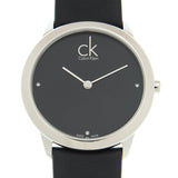  Shop Authentic Calvin Klein Minimal Black Dial Black Leather Strap Watch for Men - K3M221CS - Luxxuri