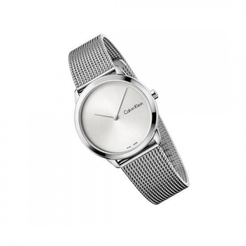  Shop Authentic Calvin Klein Minimal SIlver Dial Silver Mesh Bracelet Watch for Women - K3M221Y6 - Luxxuri