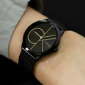  Shop Authentic Calvin Klein Minimal Black Dial Black Mesh Bracelet Watch for Women - K3M224X1 - Luxxuri