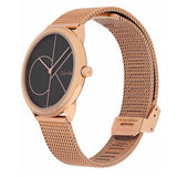  Shop Authentic Calvin Klein Minimal Black Dial Rose Gold Mesh Bracelet Watch for Men - K3M22621 - Luxxuri